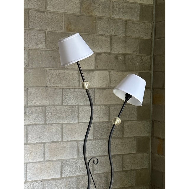 1980s American Modernist Designer Postmodern Metal and Acrylic Floor Lamp. For Sale In Philadelphia - Image 6 of 12