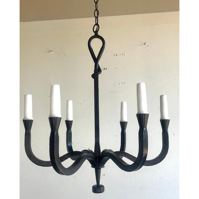 Minimalist Wrought Iron Chandelier by Melissa Levinson for Miamar Home For Sale - Image 4 of 6