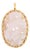 Chinese Carved Floral Motif Rose Quartz 14k Yellow Gold Pendant For Sale