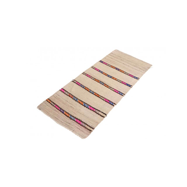 Mid-Century Modern Small Vintage Decorative Kilim Rug - 2`0″ X 4`10″ Ft For Sale - Image 3 of 6