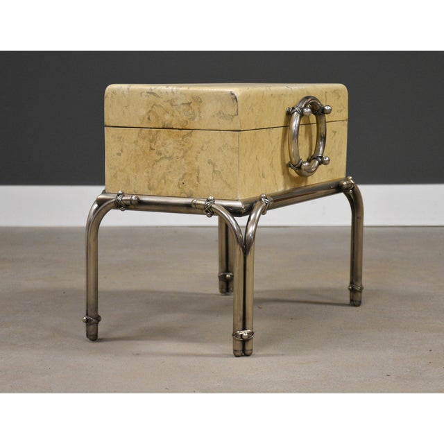 Karl Springer 1960s Faux Burl Karl Springer Style Chest For Sale - Image 4 of 12