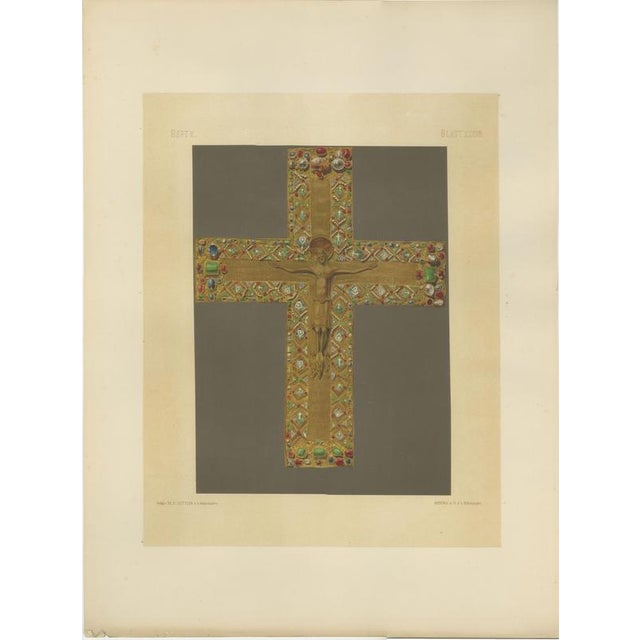 Royal Bavarian Cruciform Works and Jeweled Cross Diptych, Munich 1874, Paper, Set of 2 For Sale - Image 3 of 9
