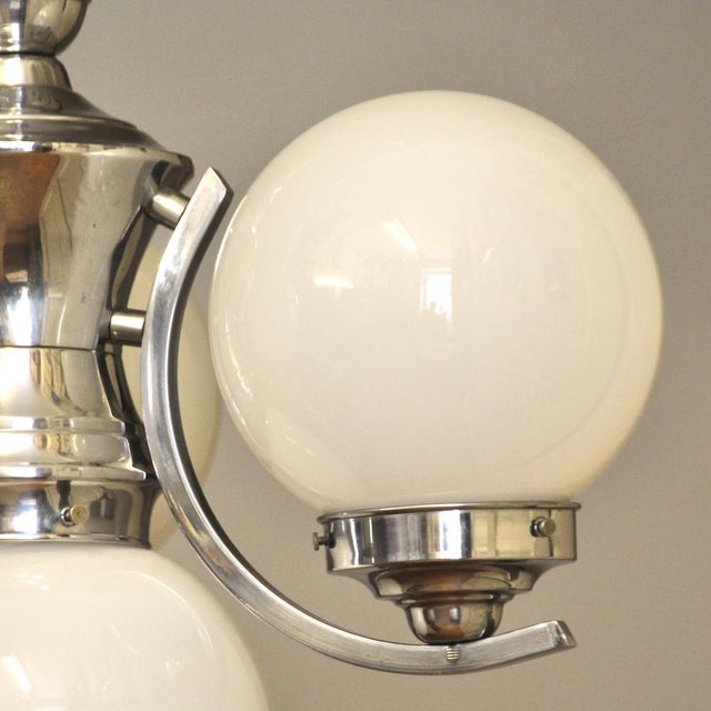 Vintage Bauhaus Glass Chandelier, 1930s For Sale - Image 10 of 11