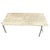 Timeless travertine coffee table with a chromed base. Beautiful rough travertine stone. Very good condition. 1970s - Italy...