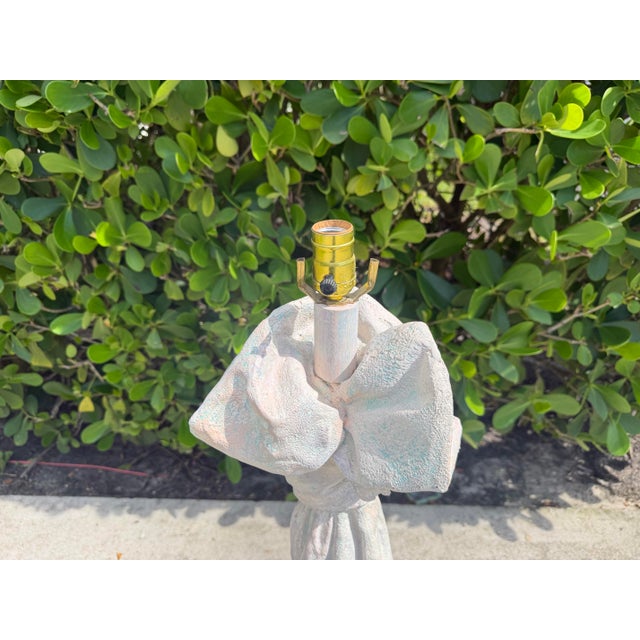 Vintage Postmodern Draped Plaster Floor Lamp, John Dickinson Style For Sale In Naples, FL - Image 6 of 13