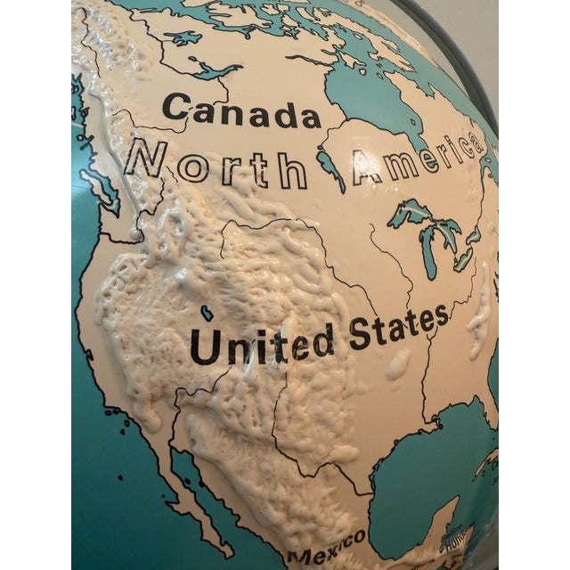 Mid-Century Modern Massive Vintage 1990s Nystrom 18” Raised Relief School Globe – Table / Wall Mount For Sale - Image 3 of 10