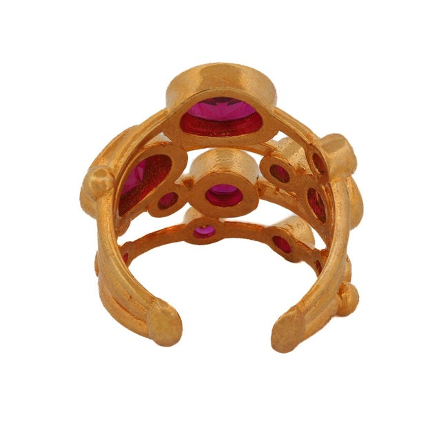 2020s Cleopatra Ruby & Gold Adjustable Statement Ring For Sale - Image 5 of 8