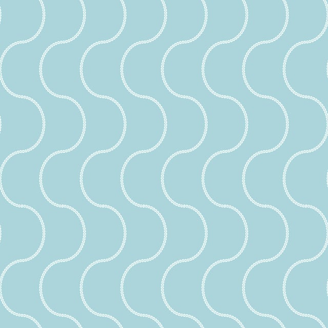 Art Deco Moire Lace Wallpaper by Paule Marrot in Light Blue For Sale - Image 3 of 3