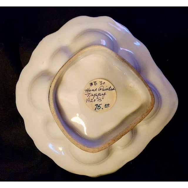Postmodern Late 19th Century Nippon Porcelain Nappy (Candy) Dish Gold Trimmed & Hand Painted W/ Handle For Sale - Image 3 of 4
