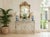Vintage French Country Whitewashed Wrought Iron Console Table With Marble Top For Sale - Image 10 of 12