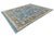 Modern Oushak Style Hand-Knotted Wool Area Rug in French Blue, Slate Grey & Gold For Sale - Image 11 of 12