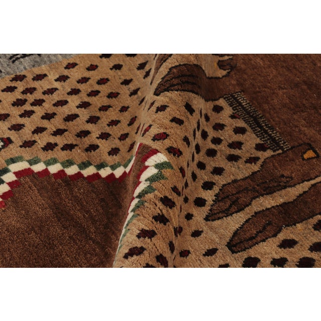 Textile Vintage Animal Pictorial Gabbeh Wool Rug by Rug & Kilim, Afghanistan, 1950-1959 For Sale - Image 7 of 10