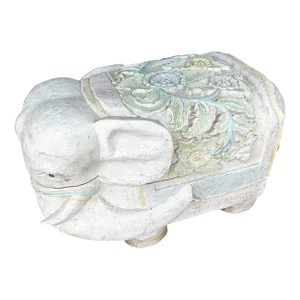 Hand Carved Elephant Wooden Stool