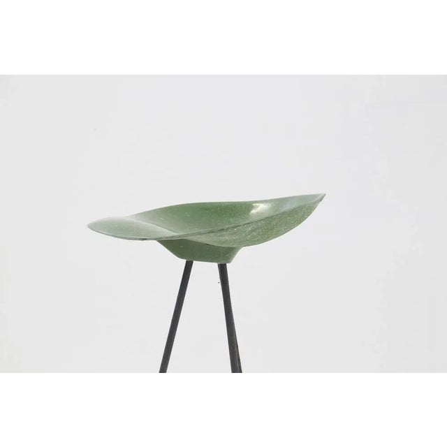 Green Stool in French Resin by Jean Raymond Picard, 1955 For Sale - Image 6 of 7