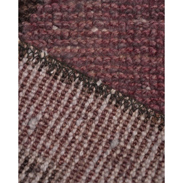 Purple Vintage Purple Turkish Small 3x3 Rug - Handwoven Boho Carpet For Sale - Image 8 of 9