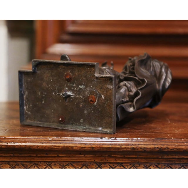 19th Century Patinated Spelter Figure of French Philosopher Blaise Pascal For Sale - Image 11 of 13