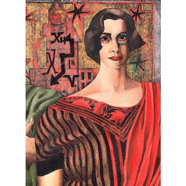 Brown Agata Stomma, Stars of the Forty-Year-Olds, Oil on Canvas, 2000s For Sale - Image 8 of 9