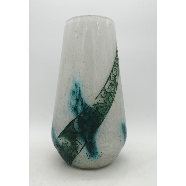 Acid Cameo Art Glass Vase with Bird Pattern from Legras, 1920s For Sale - Image 4 of 12