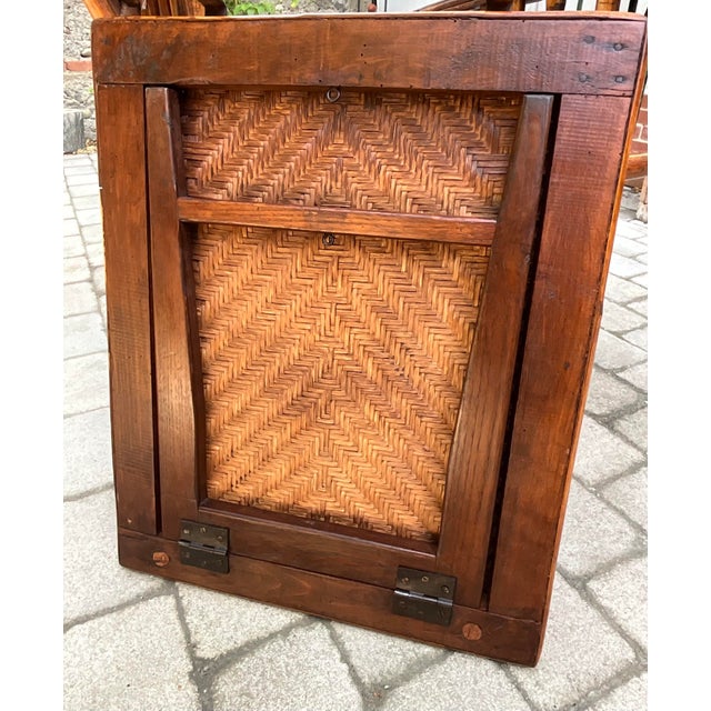 Adjustable Rattan Chaise Longue with Ottoman, 1920s For Sale - Image 11 of 13
