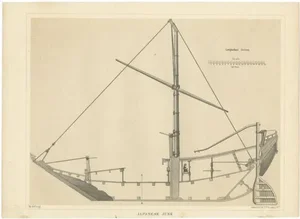 After W. Heine and E. Brown, Japanese Junk Longitudinal Section, 1856, Print