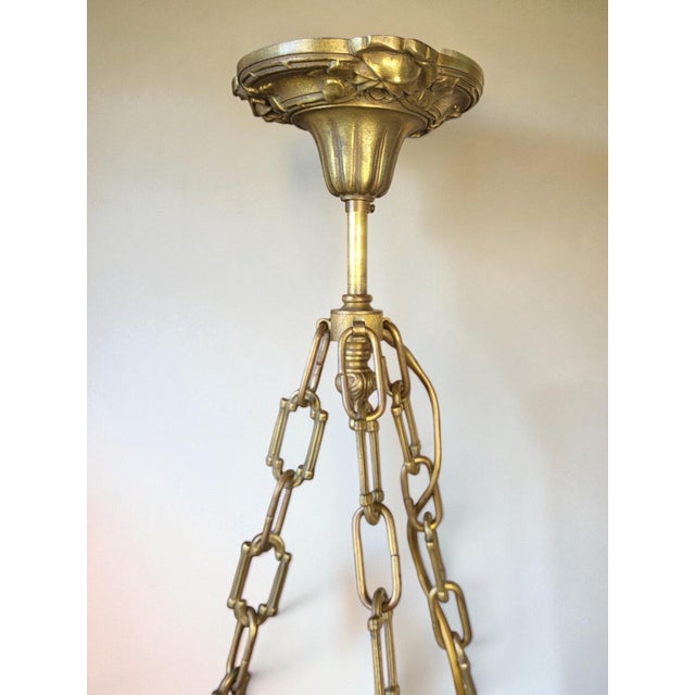 1970s Art Deco Bronze Pendant Light, 1970s For Sale - Image 5 of 7