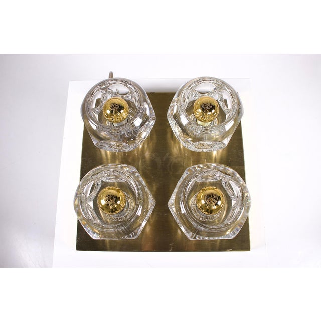 Ice Cube Brass Ceiling Light from Peill & Putzler, 1970s For Sale - Image 3 of 8