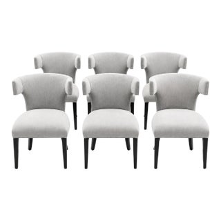 Klismos Set of 6 Upholstered Dining Chairs For Sale