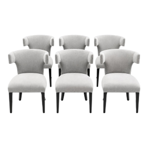 Klismos Set of 6 Upholstered Dining Chairs