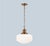 Metal Thomas O'Brien for Visual Comfort Signature Milton Road Flush Mount in Hand-Rubbed Antique Brass With Ribbed White Glass For Sale - Image 7 of 18