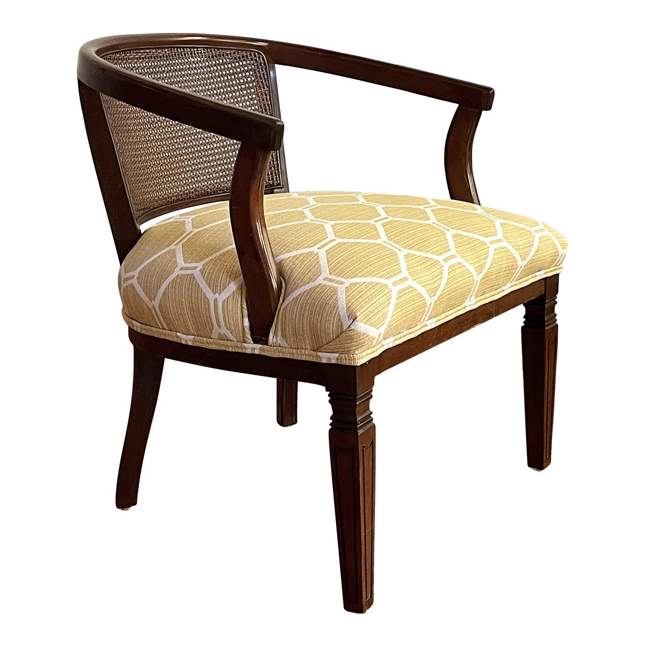 Hollywood Regency Barrel Chair Vintage Cane Tub Chair Chairish