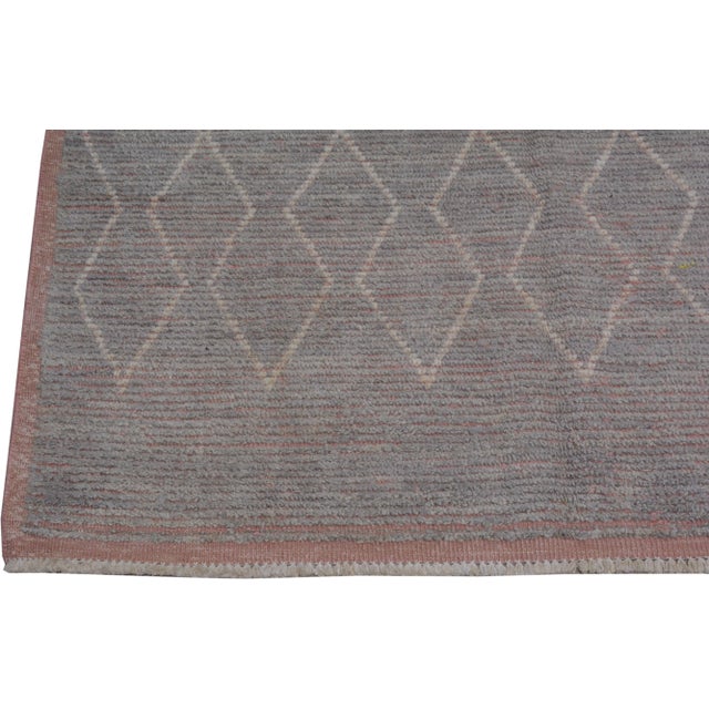 Moroccan Hand Knotted Modern Rug With Natural Color Organic Wool and Soft Texture,8'2"x10'8" For Sale - Image 4 of 7