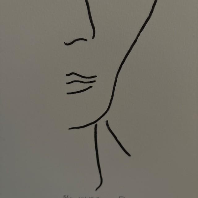 Contemporary Original Block Print Linocut of Woman's Portrait, Artist Jeff Gordon For Sale - Image 3 of 5
