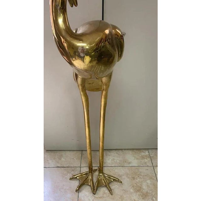 Large Gilt Bronze Sculptures of Herons, Set of 2 For Sale - Image 4 of 7