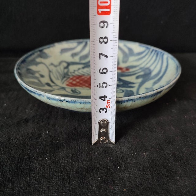 Chinese Ceramic Plate,Blue and White Porcelain Plate Hand Painted Fish Pattern For Sale - Image 9 of 10