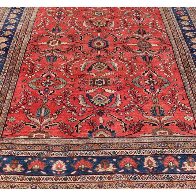 Antique Persian Sultanabad Rug With an Elegant Floral Design 8'9 X 12'0 For Sale - Image 4 of 11