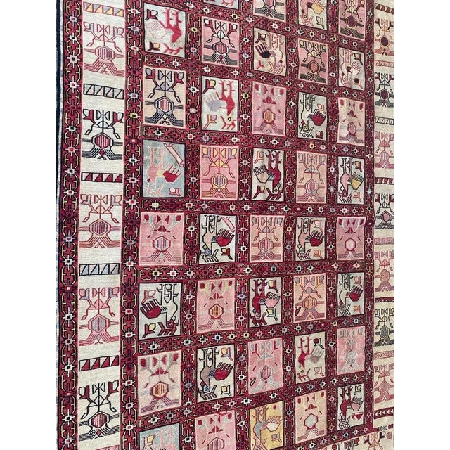 Silk Verneh Soumak Embroidered Flat Rug For Sale - Image 17 of 18