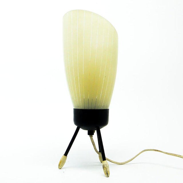 Black Pop Art Glass Bedside Lamp, Poland, 1960s For Sale - Image 8 of 8