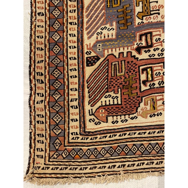 Textile Authentic Antique Camel Design Shahsavand For Sale - Image 7 of 9