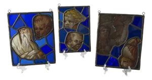 Fragments of 16th Century Stained Glass, Set of 3