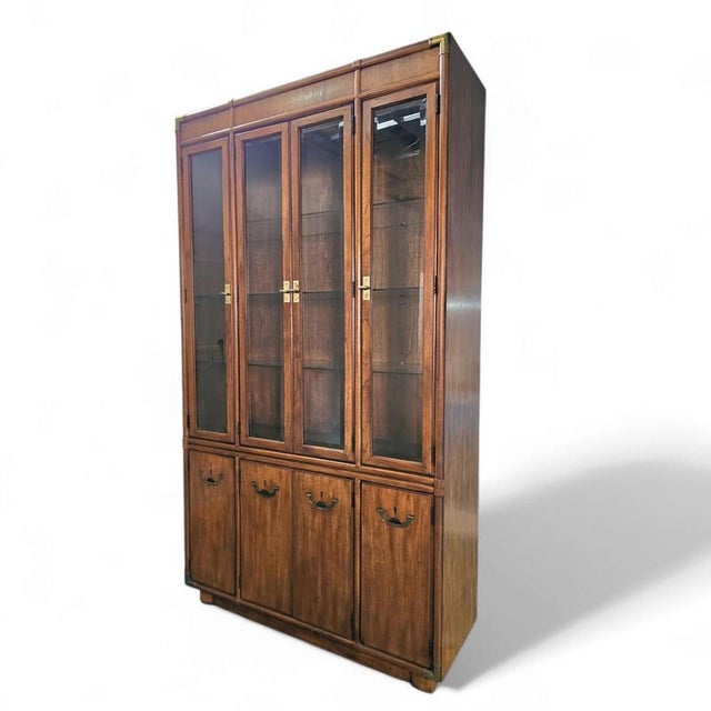 Boho Campaign China Cabinet from Drexel, 1980s For Sale - Image 15 of 15
