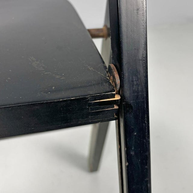 Mid-Century Modern Italian Black Folding Chair Tric by Bonacina for Castiglioni, 1960s For Sale - Image 14 of 18