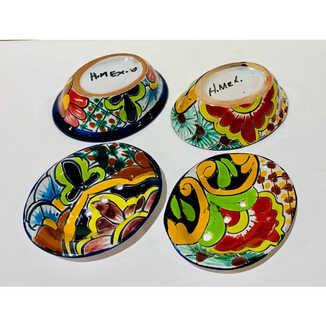 Ceramic Talavera Hand Painted Lidded Soap Dishes, Mexico - Set of 2 For Sale - Image 7 of 9