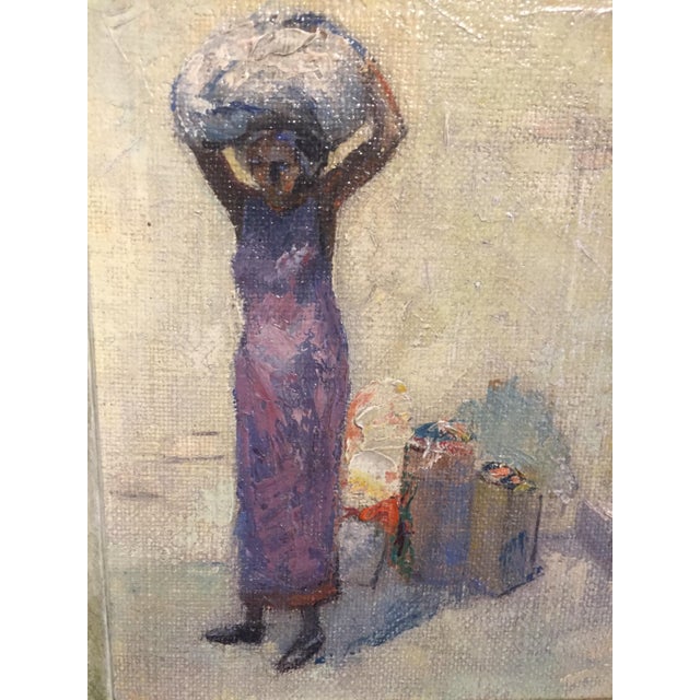 1934 Figurative Oil Painting &quot;Laundry Day&quot; | Chairish