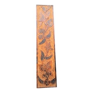 1980s Wooden Butterfly and Floral Sign For Sale