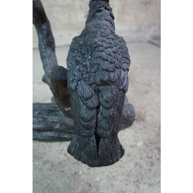 Mid Century Lifesize French Bronze Parrots Cockatoos Birds Sculpture Statue For Sale - Image 9 of 13
