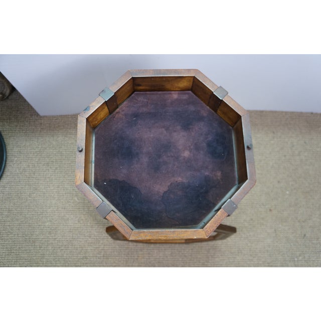 Brown Late 20th Century Brandt Mahogany Octagon Curio Cabinet Display Case Vitrine Shadowbox Table 23" For Sale - Image 8 of 18