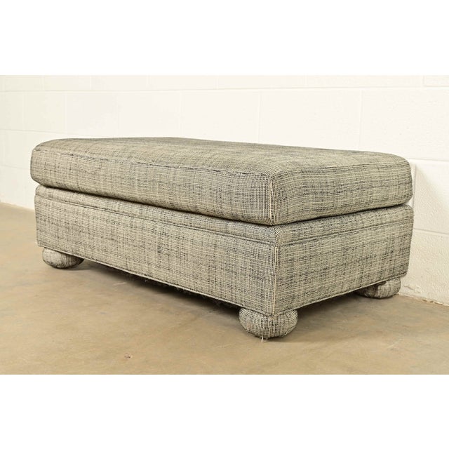 Gray Ethan Allen Modern Upholstered Oversized Lounge Chair With Ottoman For Sale - Image 8 of 15