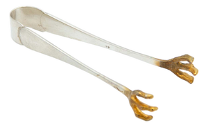 Silver Ice Tongs with Reliefs