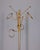 Floor coat rack with marble base, metal frame and gold-plated brass hangers, Italian design, 1960s.