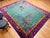 Vintage Art Deco Chinese Rug, Hand-Knotted Wool, Floral Motif, Turquoise & Purple, 9x12 For Sale - Image 9 of 18